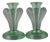 Antique Art Nouveau Uranium Glass Candleholders, Set of 2 For Sale