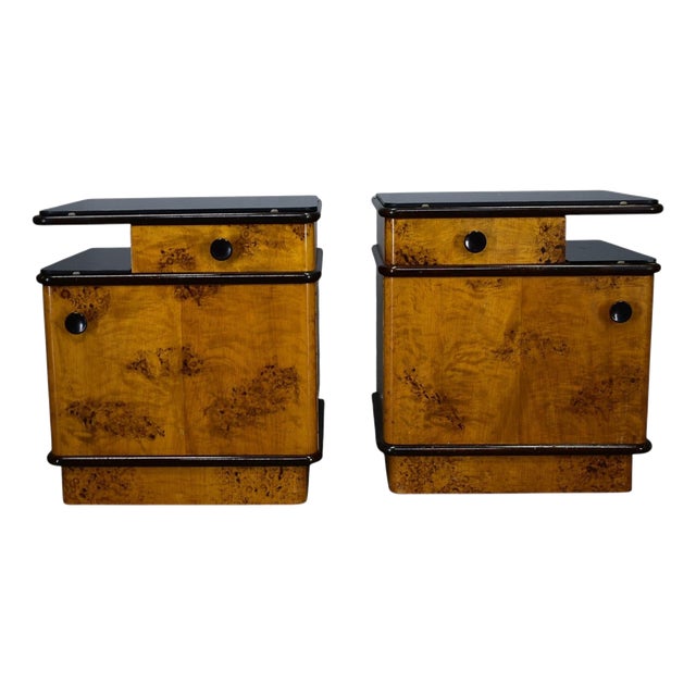 Bedside Tables by Jindrich Halabala, Former Czechoslovakia, 1940s, Set of 2 For Sale