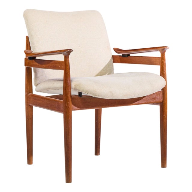 Finn Juhl Model 192 Mid Century Danish Teak Occasional Chair For Sale