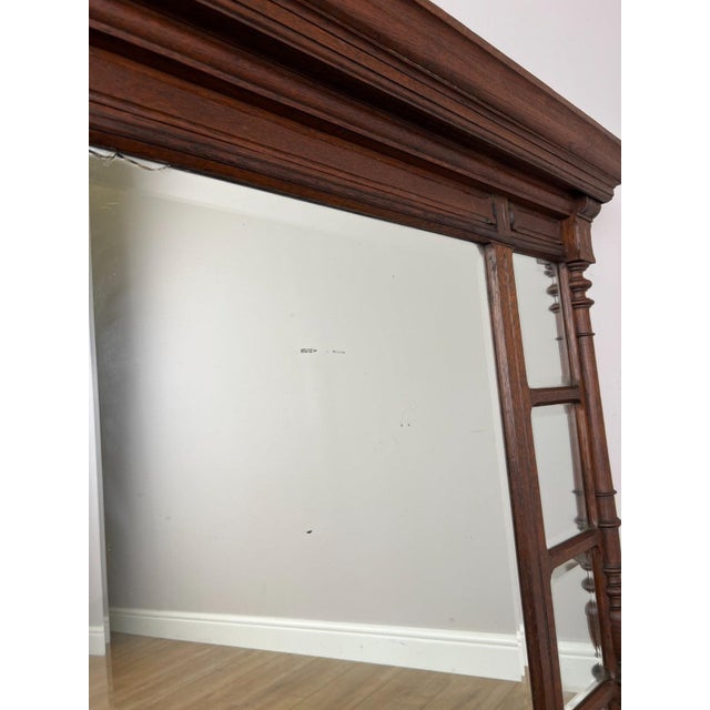 Gold Antique French Oak Wall Mirrorin Bevelled Glass Wall Frame For Sale - Image 8 of 14