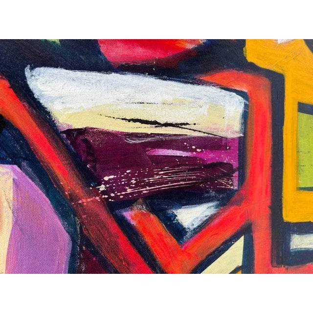 Large Carol Bertrand Colorful Post Modern Abstract For Sale - Image 9 of 13