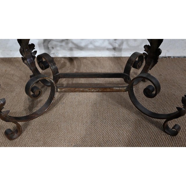 Glass Wrought Iron Coffee Table, 1930s For Sale - Image 7 of 15