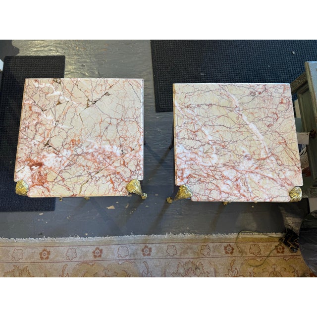19th Century French Burled Walnut Marble Top Side Tables For Sale In Boston - Image 6 of 8