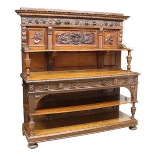 Early 1900s Antique Large Renaissance Revival Well-Carved, Sideboard!! For Sale