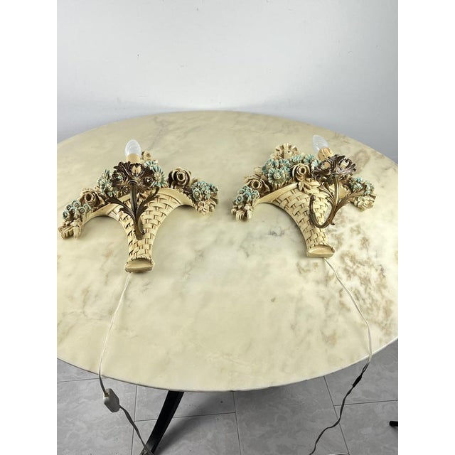 Vintage Italian Venetian Wall Lights, 1960s, Set of 2 For Sale - Image 4 of 14