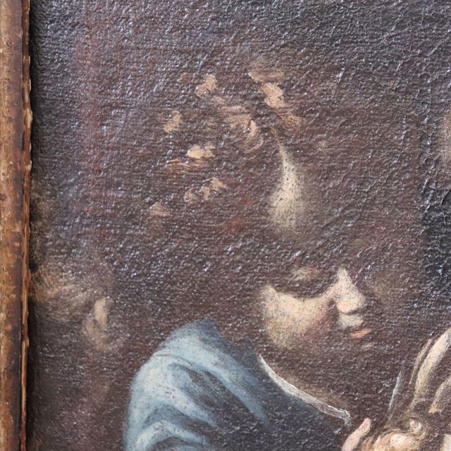 Madonna with Child and Angel, 17th Century, Oil Painting on Canvas, Framed For Sale - Image 14 of 18