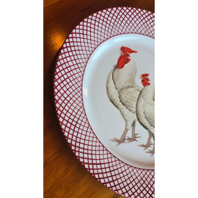 1990s Cottagecore Rooster Plate For Sale - Image 4 of 11