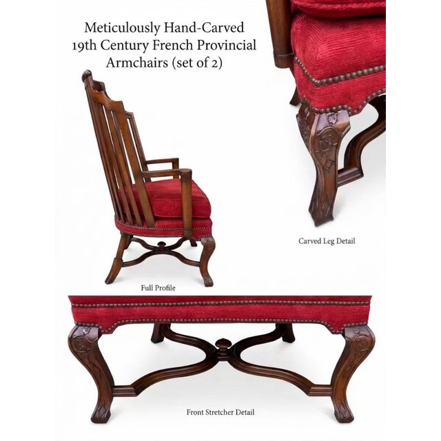 Rare Vintage Authentic Baker Furniture Pieces! Pair of High-Back Mahogany Spindle Armchairs For Sale - Image 9 of 11