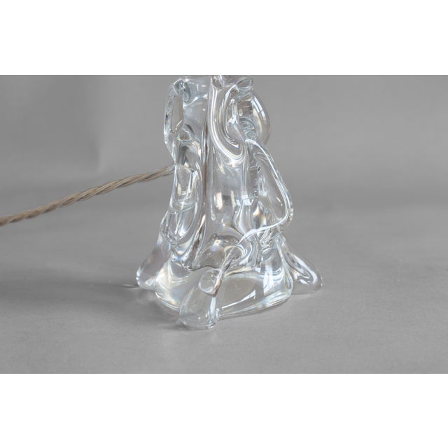 Mid-Century Crystal Glass Table Lamp, 1960s For Sale - Image 6 of 7