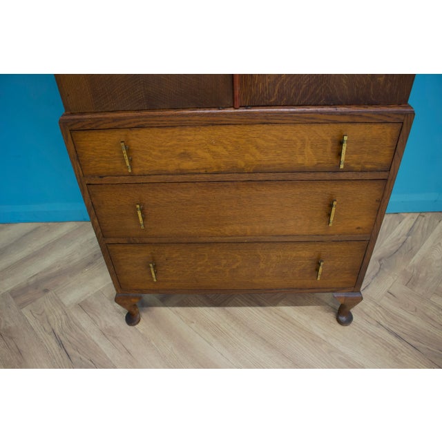 Art Deco Oak Linen Cabinet, 1930s For Sale - Image 6 of 9