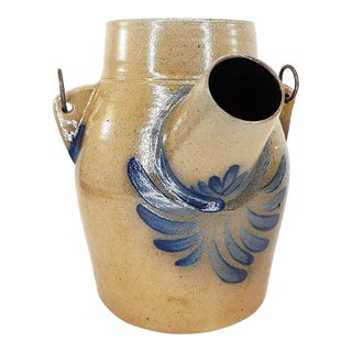 Rowe Pottery Salt Glaze 1991 Batter Jug Pitcher For Sale