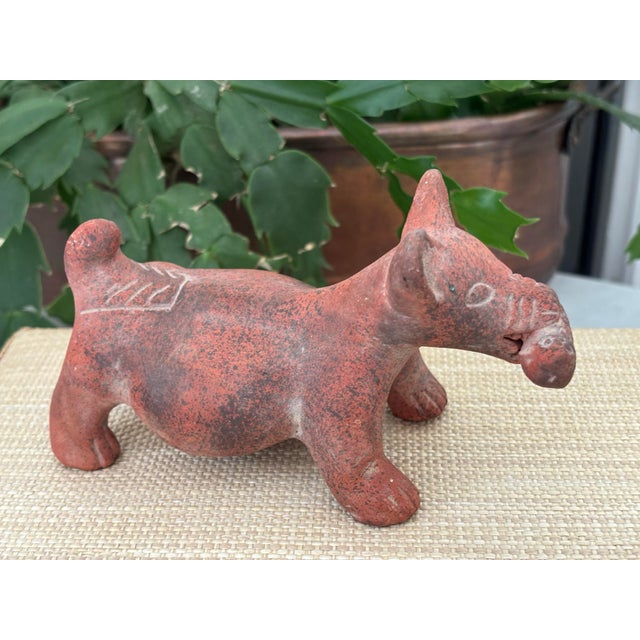20th Century Mesoamerican Pre-Columbian Style Clay Pottery Dog Sculpture For Sale - Image 9 of 9