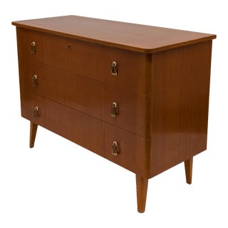 1960s Mahogany Chest of Drawers With Gilded Handles For Sale