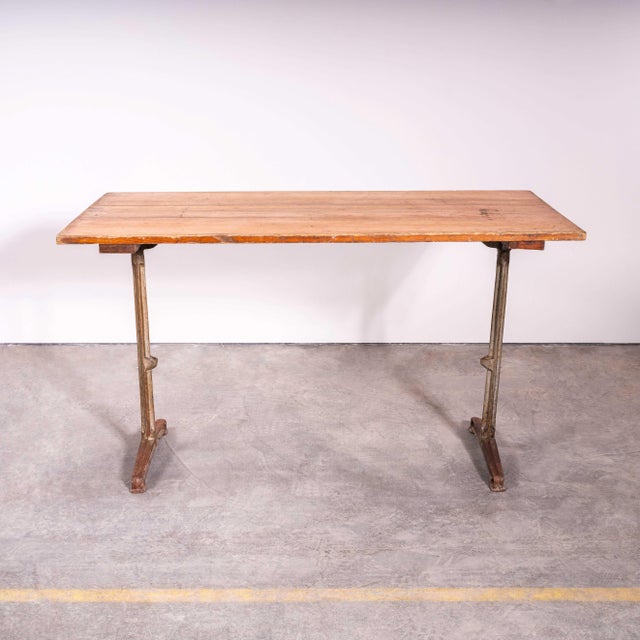 Wood French Cast Base Small Dining Table, 1930s For Sale - Image 7 of 7