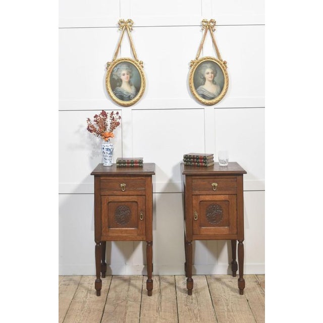Oak Bedside Cabinets, Set of 2 For Sale - Image 9 of 11