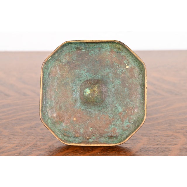 Tiffany Studios New York Zodiac Bronze Doré Match Box Holder For Sale - Image 10 of 12