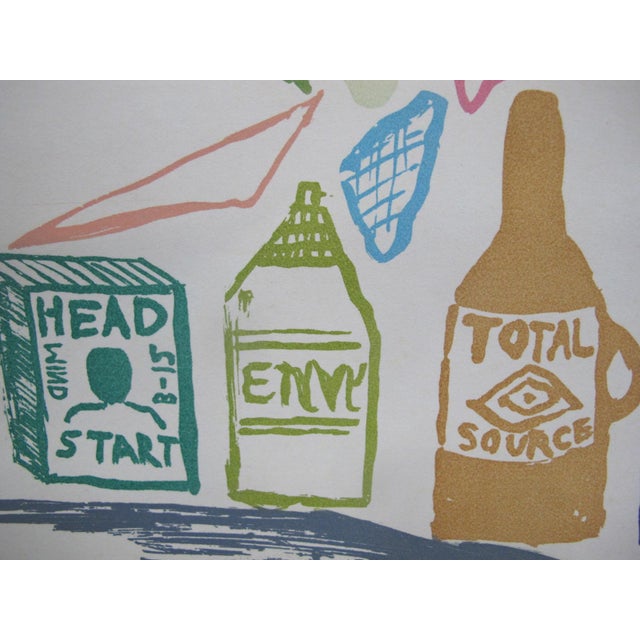 2000 - 2009 Chris Johanson Signed Limited Aquatint Print Perceptions #7 Happening Right Now For Sale - Image 5 of 8