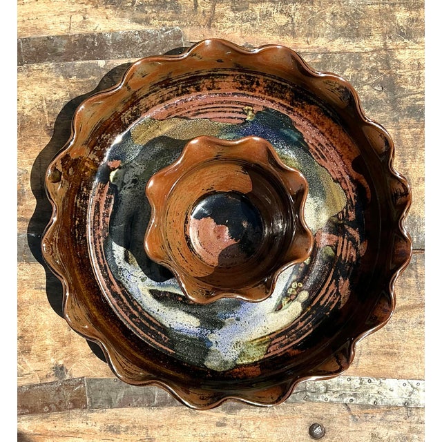 Late 20th Century Vintage Original Studio Pottery Appetizer Plate For Sale - Image 5 of 12