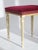 A French Louis XVI style velvet foot stool made out of wood with a nice velvet red surface with embroidered details. A...