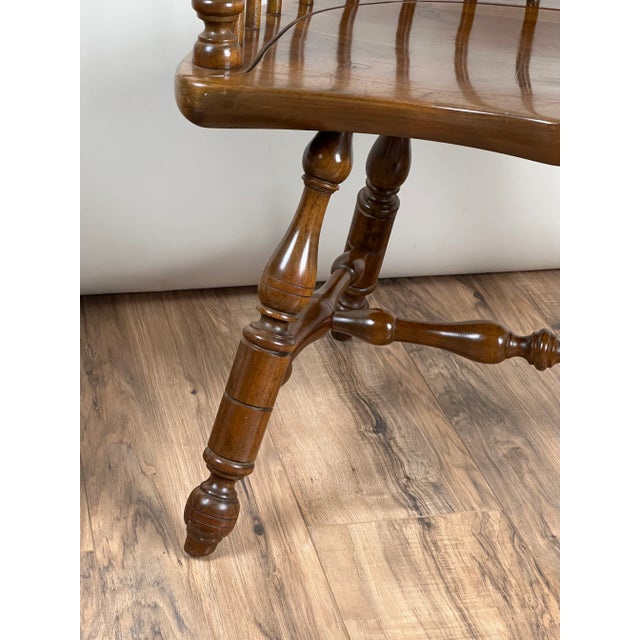 Pair Vintage Stickley Cherry High Back Windsor Chairs For Sale - Image 14 of 18