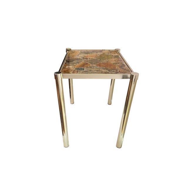 Mid 20th Century Grand Tour Style Marble Pattern in Resin Drink or Side Table For Sale - Image 4 of 8