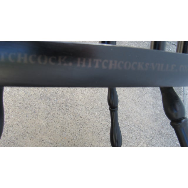 1980s 1980s Hitchcock Black Signed Farmhouse Chair For Sale - Image 5 of 6