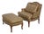 Austoria French Louis XV Wide Seat Bergere Chair W. Ottoman For Sale