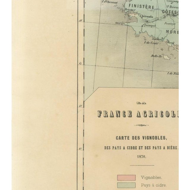 Antique Map of France with Wine, Cider and Beer Regions, Vienna, 1873 For Sale - Image 4 of 12