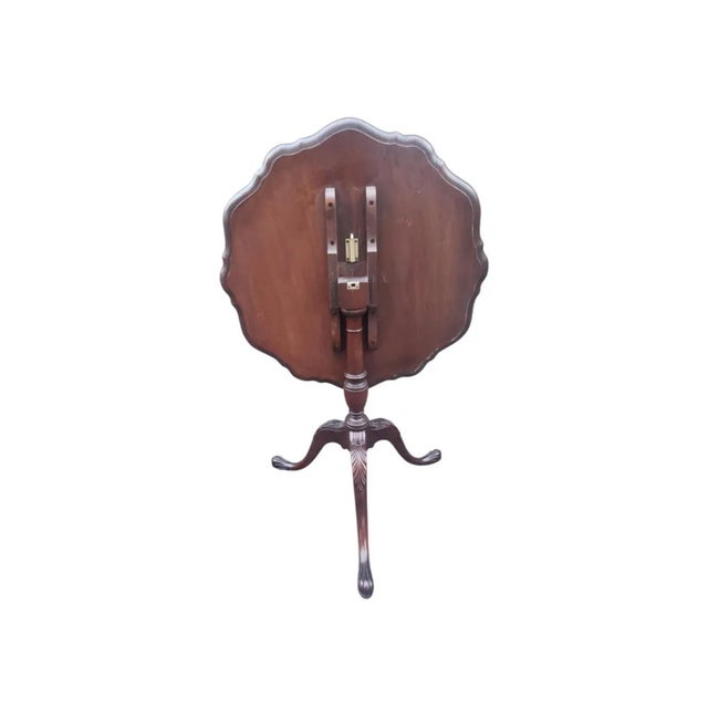 Wood Early 20th C. Mahogany Tilt-Top Pie Crust Desert or Tea Table For Sale - Image 7 of 8