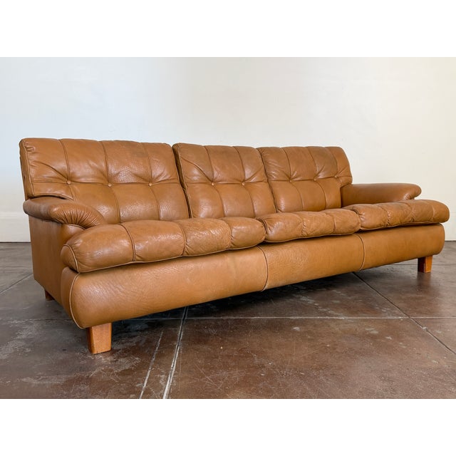 Animal Skin Vintage 1970s Buffalo Leather Attributed to Arne Norell "Mexico" Sofa For Sale - Image 7 of 18