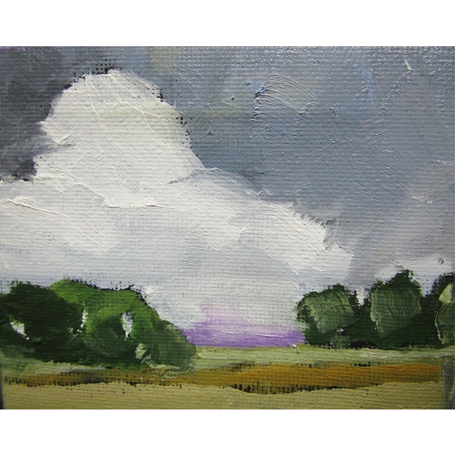 Miniature California Grassland Art 4X4 Lynne French landscape oil painting by Lynne French. The signed original painting...