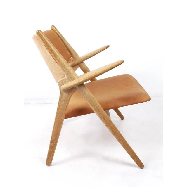 Wood Ch28 Sawbuck Armchair by Hans J. Wegner for Carl Hansen & Son, Denmark, 1970s For Sale - Image 7 of 9