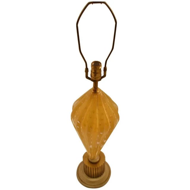 Yellow Tall Murano Lamp For Sale - Image 8 of 8