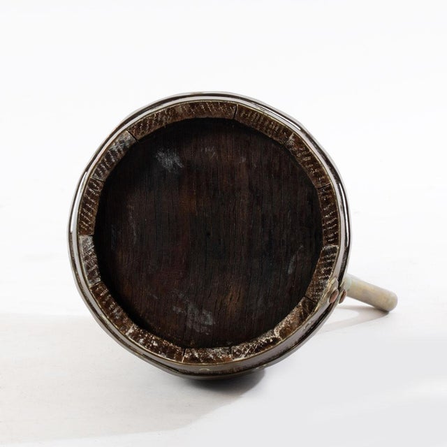 1920s French Staved Oak and Brass Bound Jug For Sale - Image 6 of 6