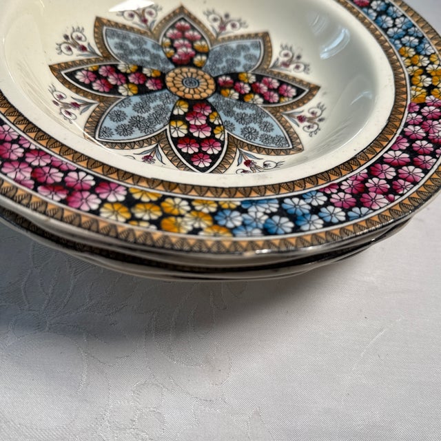 Antique Copeland Spode “Primrose” Rimmed Soup Bowl - 6 Available For Sale - Image 9 of 11