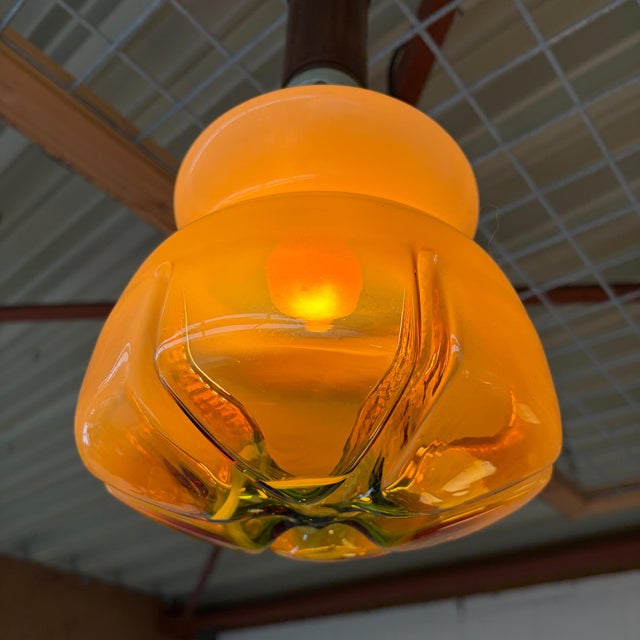 Amber Colored Murano Glass Ceiling Lamp, Italy, 1960s For Sale - Image 13 of 14
