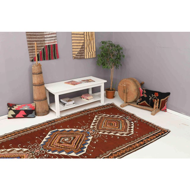 Vintage Turkish Kars Kilim Rug For Sale In Los Angeles - Image 6 of 7
