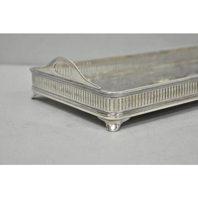 Antique Wilcox Victorian Engraved Narrow Silver Plated Trinket Dish "B" Monogram For Sale - Image 10 of 16