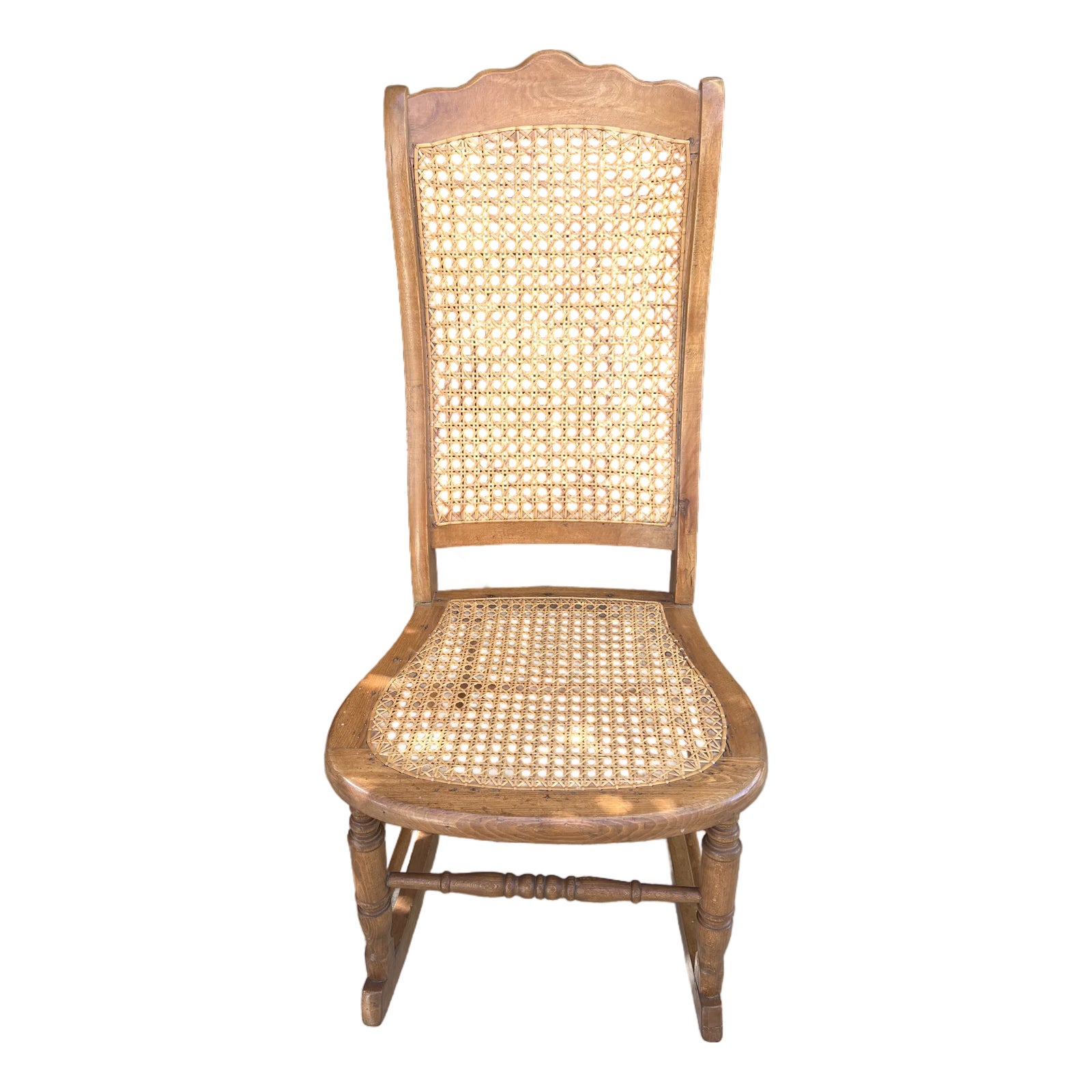 Antique Rocking Chair W/Cane Back & Seat | Chairish