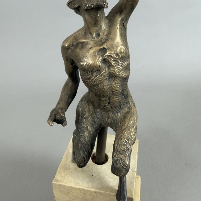 Bronze Sculpture of Satyr on Marble Base, 19th Century For Sale - Image 11 of 17