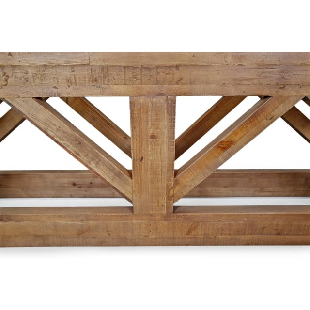 Wood Greystone Farmhouse Console Table For Sale - Image 7 of 9