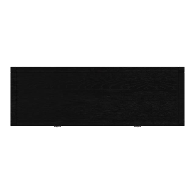 Wood Lark 44 in. W Rectangular Wood 2 Drawer Console Table with Lower Open Shelf, Washed Black For Sale - Image 7 of 8