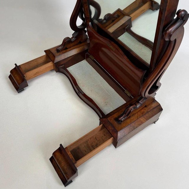Antique English Mahogany Dressing Mirror, 1870s For Sale - Image 14 of 16