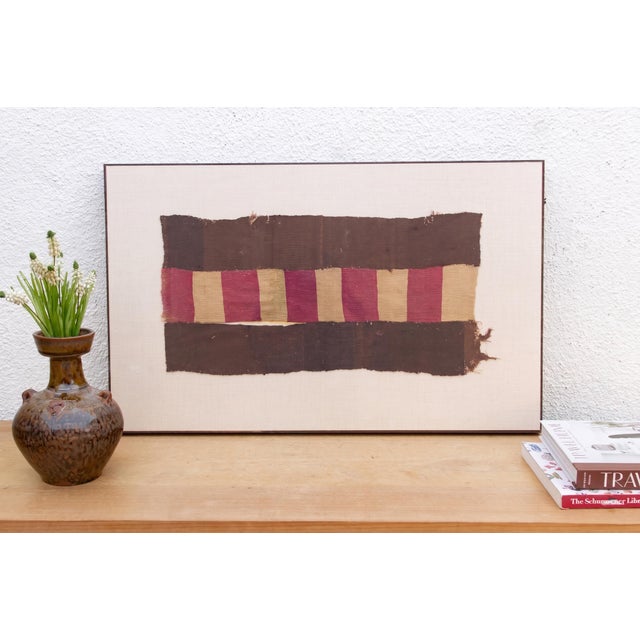 Glass Nazca Block Stripe Pre-Columbian Framed Art For Sale - Image 7 of 7
