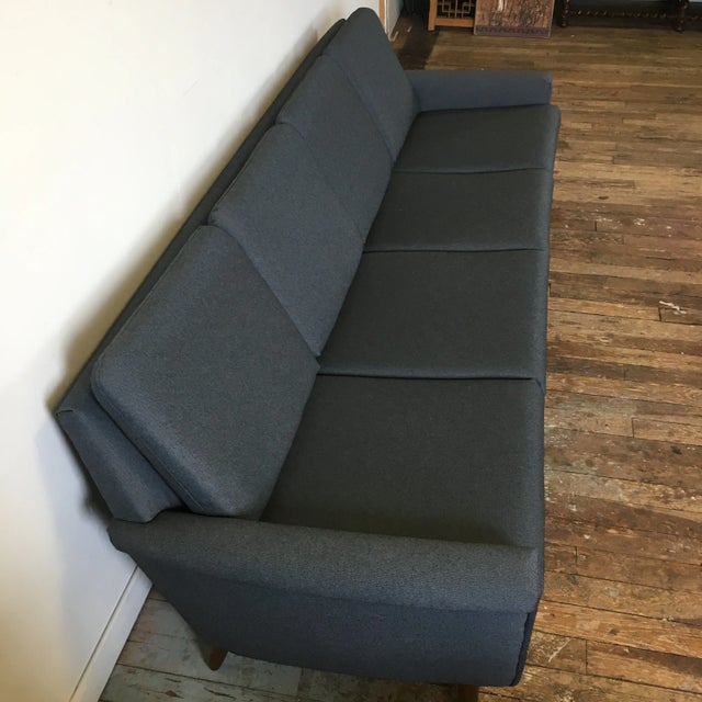 Gray Danish Modern Sofa Folke Ohlsson for Dux Long 4 Cushion Mid Century Gray Couch For Sale - Image 8 of 13