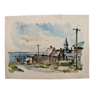 Henry Emil Salloch Original Watercolor on Paper Cap-Au-Renard, p.q. 1957. For Sale