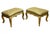 Matching pair of French gilt stools in the Empire manner Very comfortable with cushioned seats Recently upholstered so...