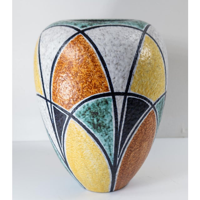 Mid-Century Art Deco Style German Art Pottery Vase by Wilhelm Herkenroth For Sale - Image 4 of 7