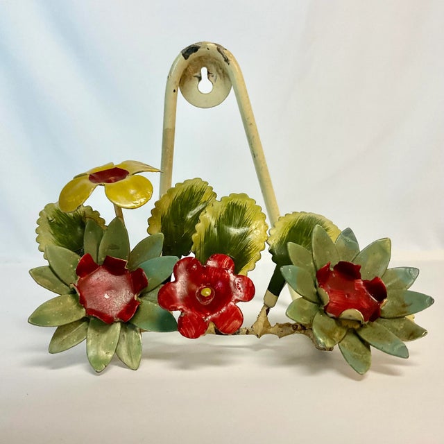1940s Vintage Italian Flora Tole Hand Painted Picture-Plate Rack, Wall ...