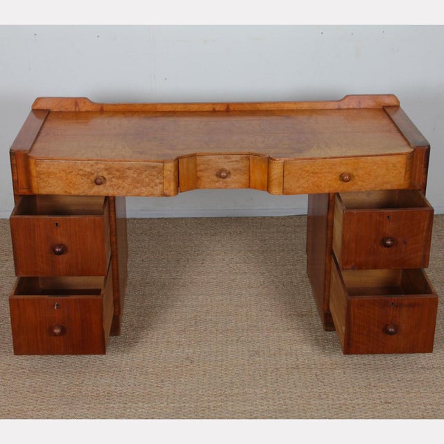 Wood Burl Wooden Dressing Table, 1930s For Sale - Image 7 of 8